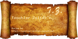 Teschler Zoltán névjegykártya